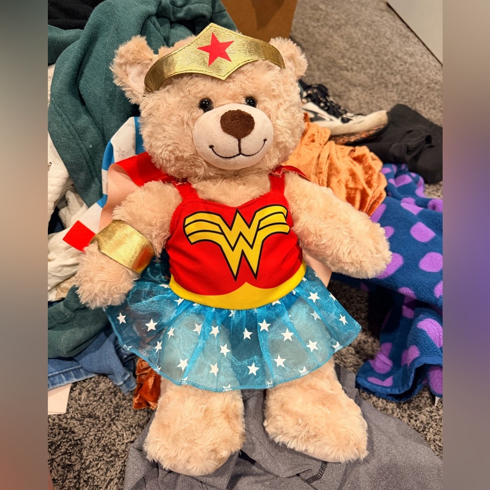 Build-A-Bear Wonder Woman Inspired Plush Outfit - Red, Blue, Gold